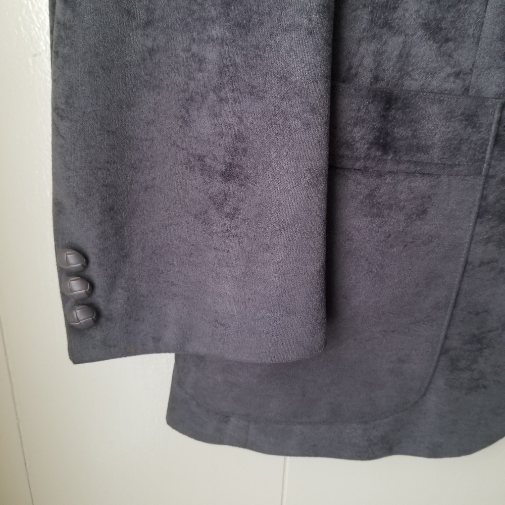 VTG Wm F. Farah Gray Microfiber 40R Sport Blazer Jacket Timeless USA Classic - Picture 5 of 11